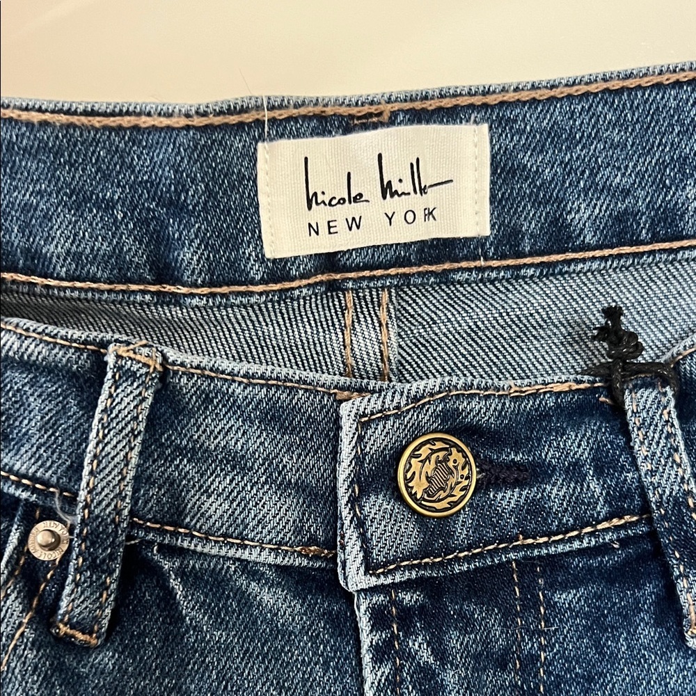 Nicole Miller Blue Distressed Ankle Jeans - Picture 2 of 8